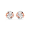 Two Tone Diamond Cluster Earrings