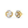 Two Tone Diamond Cluster Earrings