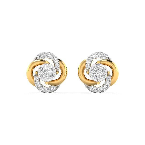 Two Tone Diamond Cluster Earrings