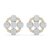 Two-Tone Diamond Gold Stud Earrings