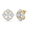 Two-Tone Diamond Gold Stud Earrings