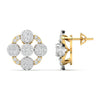Two-Tone Diamond Gold Stud Earrings