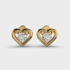 Solitaire in Heart Diamond Earstuds for Kids