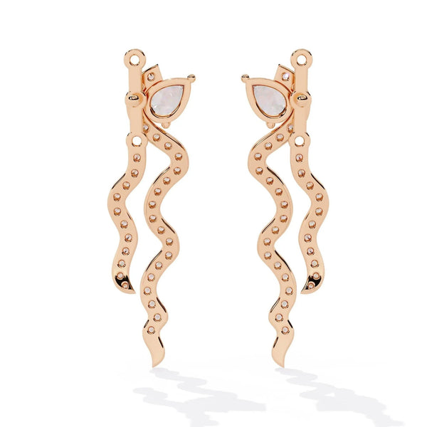 Wavy Diamond Drop Earrings